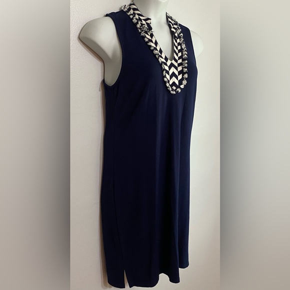 Crown & Ivy Navy Knit Weekend In Lisbon Sleeveless Dress Size - Picture 4 of 5